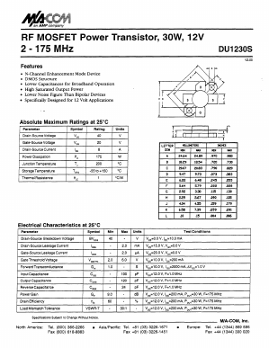 DU1230S Datasheet PDF Tyco Electronics