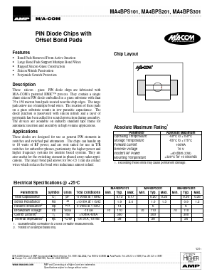 MA4BPS301 Datasheet PDF Tyco Electronics