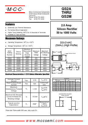 GS2A Datasheet PDF Micro Commercial Components