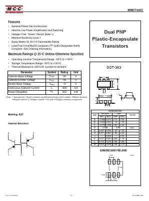 MMDT4403-TP Datasheet PDF Micro Commercial Components