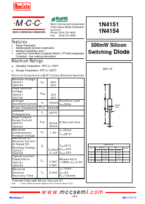 1N4151-TP Datasheet PDF Micro Commercial Components