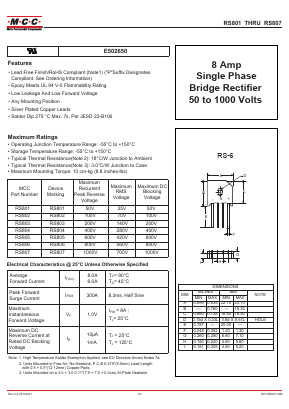 RS801-BP Datasheet PDF Micro Commercial Components