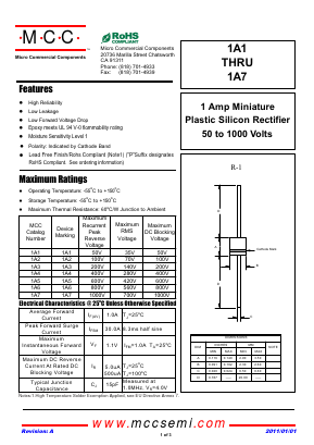 1A4 Datasheet PDF Micro Commercial Components