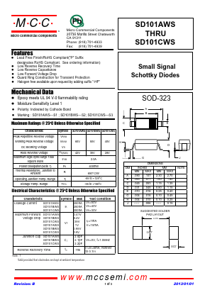 SD101CWS-TP-HF Datasheet PDF Micro Commercial Components