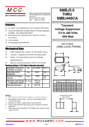 SMBJ10C Datasheet PDF Micro Commercial Components
