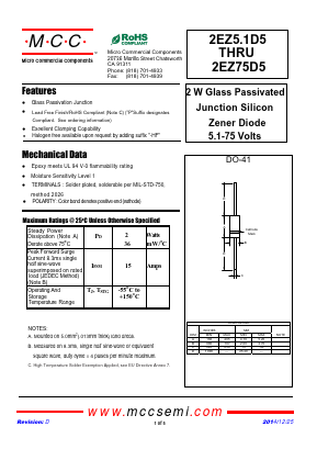 2EZ5.6D5-BP Datasheet PDF Micro Commercial Components