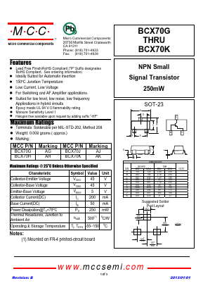 BCX70H-TP-HF Datasheet PDF Micro Commercial Components