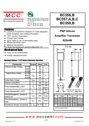BC556B Datasheet PDF Micro Commercial Components