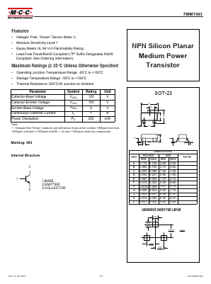 FMMT493-TP Datasheet PDF Micro Commercial Components