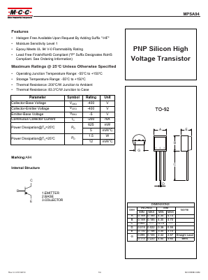 MPSA94-AP-HF Datasheet PDF Micro Commercial Components