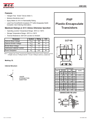 2SB1260-TP Datasheet PDF Micro Commercial Components