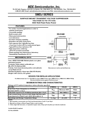 SMDJ100C Datasheet PDF MDE Semiconductor
