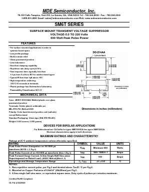 SM6T10A Datasheet PDF MDE Semiconductor