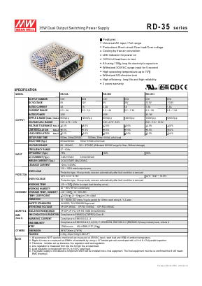 RD-35 Datasheet PDF Mean Well Enterprises Co., Ltd.