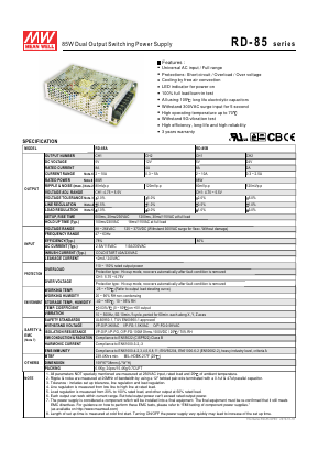 RD-85B Datasheet PDF Mean Well Enterprises Co., Ltd.