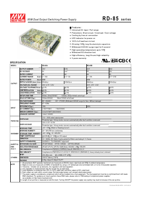 RD-85B Datasheet PDF Mean Well Enterprises Co., Ltd.