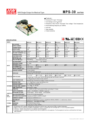 MPS-30 Datasheet PDF Mean Well Enterprises Co., Ltd.