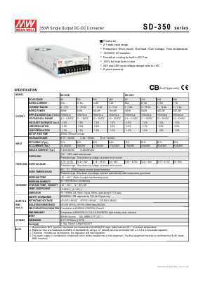 SD-350D Datasheet PDF Mean Well Enterprises Co., Ltd.