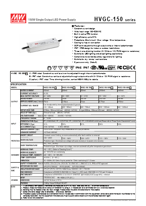 HVGC-150-1400D Datasheet PDF Mean Well Enterprises Co., Ltd.