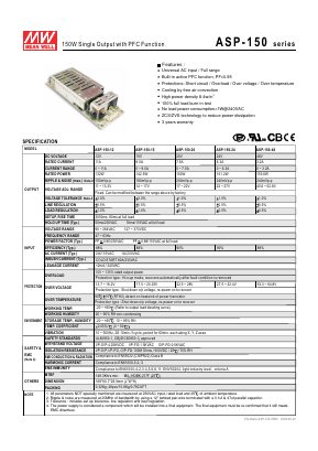 ASP-150 Datasheet PDF Mean Well Enterprises Co., Ltd.
