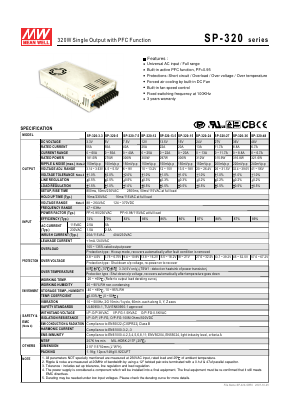 SP-320-3.3 Datasheet PDF Mean Well Enterprises Co., Ltd.