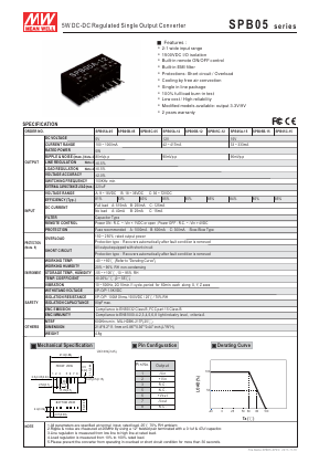 SPB05C-12 Datasheet PDF Mean Well Enterprises Co., Ltd.