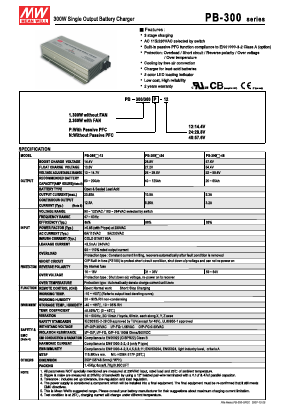 PB300P-48 Datasheet PDF Mean Well Enterprises Co., Ltd.