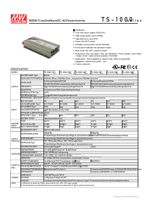 TS-1000-148F Datasheet PDF Mean Well Enterprises Co., Ltd.