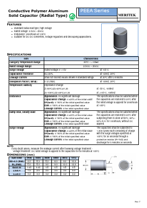 PEEA6R3102M Datasheet PDF MERITEK ELECTRONICS CORPORATION