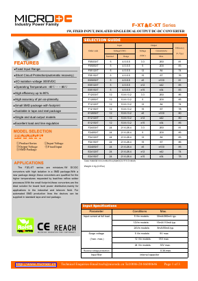 F1203XT Datasheet PDF Microdc power Technology Co., Ltd