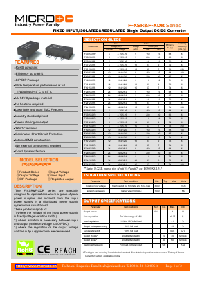 F2405XSR Datasheet PDF Microdc power Technology Co., Ltd