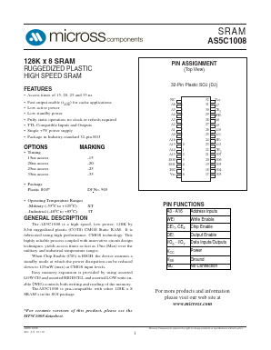AS5C1008DJ-35/XT Datasheet PDF Micross Components