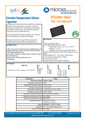 XTSC0805-100NF Datasheet PDF Micross Components