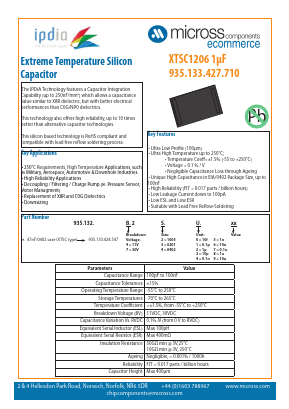 XTSC1206-1NF Datasheet PDF Micross Components