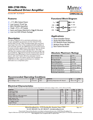 PB-CMM2306-AJ-0000 Datasheet PDF Mimix Broadband