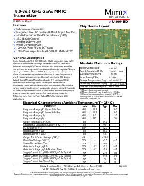 XU1009-BD Datasheet PDF Mimix Broadband