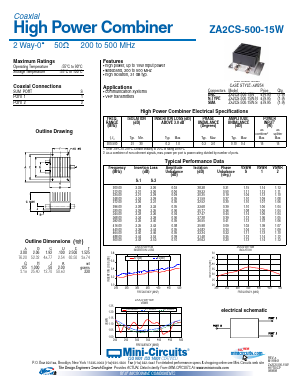 ZA2CS-500-15W Datasheet PDF Mini-Circuits