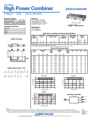 ZB3CS-900-6W-N Datasheet PDF Mini-Circuits