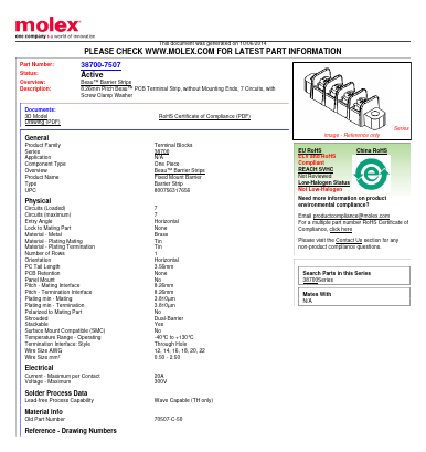 70507-C-50 Datasheet PDF Molex Connectors