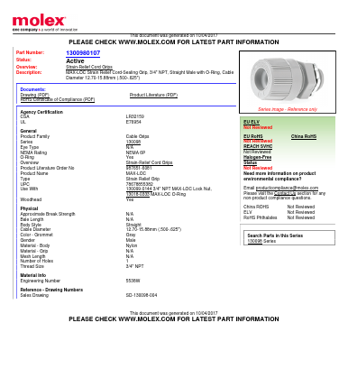 5538W Datasheet PDF Molex Connectors