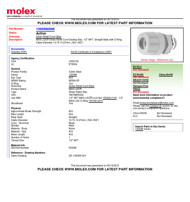 5532W Datasheet PDF Molex Connectors