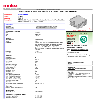 5559-06P1-210 Datasheet PDF Molex Connectors