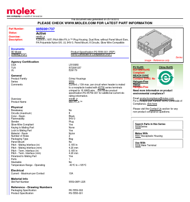 50-36-1737 Datasheet PDF Molex Connectors