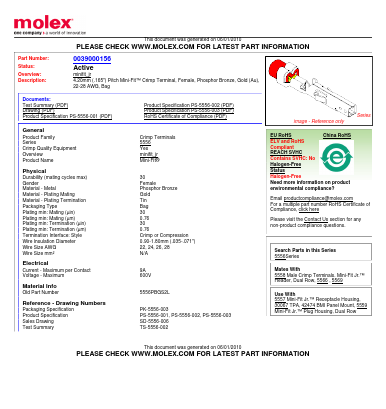 5556PBGS2L Datasheet PDF Molex Connectors