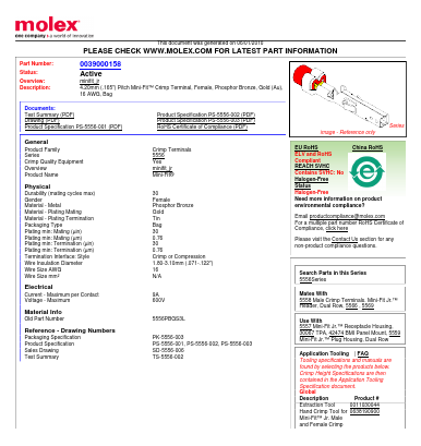 5556PBGS3L Datasheet PDF Molex Connectors