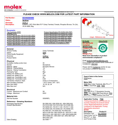 5556PBTL Datasheet PDF Molex Connectors