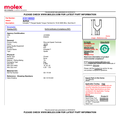AA-115-08 Datasheet PDF Molex Connectors