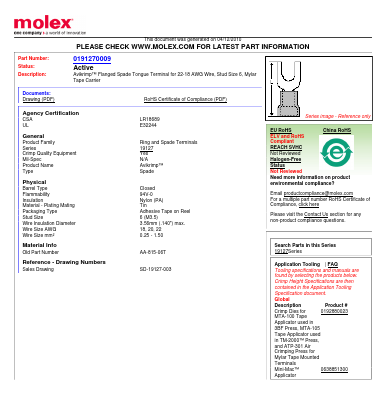 AA-815-06T Datasheet PDF Molex Connectors