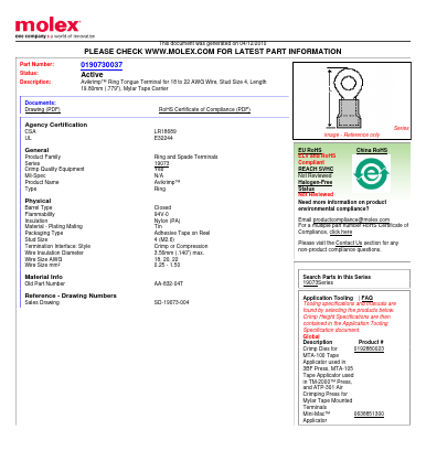 AA-832-04T Datasheet PDF Molex Connectors