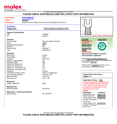 AA-834-08 Datasheet PDF Molex Connectors